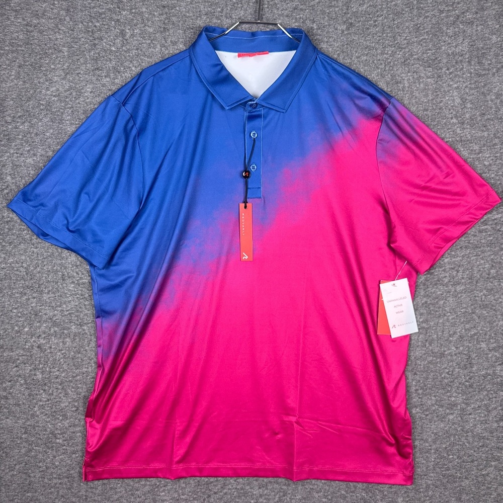 NEW Redvanly Polo‎ Mens XXL Gradient Purepoly Performance Golf Ruxton Sangria